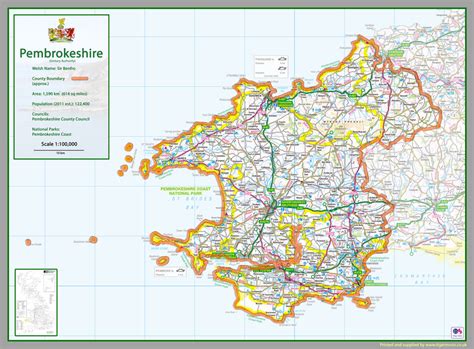 Pembrokeshire County Map | I Love Maps