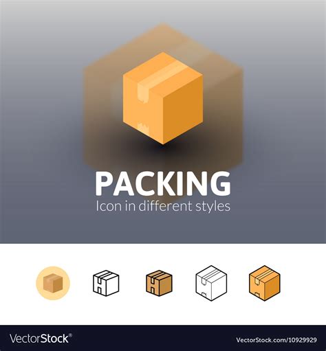 Packing icon in different style Royalty Free Vector Image