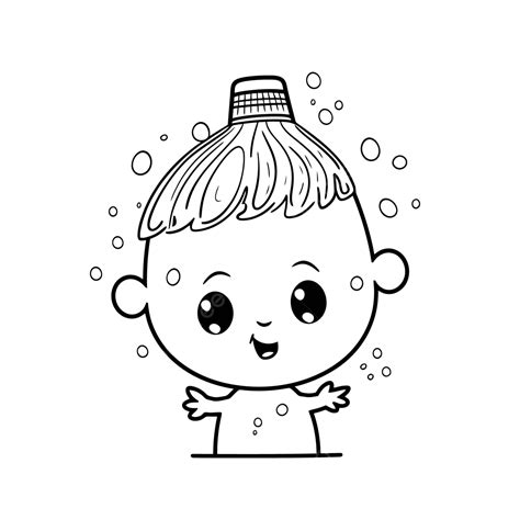 Bather Kids Coloring Page With A Cute Head And Body Outline Sketch Drawing Vector, Wing Drawing ...