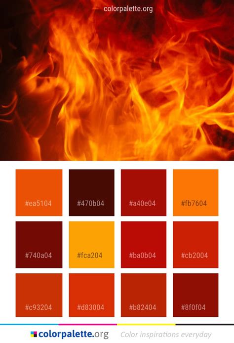Flame Fire Orange Color Palette #colors #inspiration #graphics #design #inspiration #beautiful ...