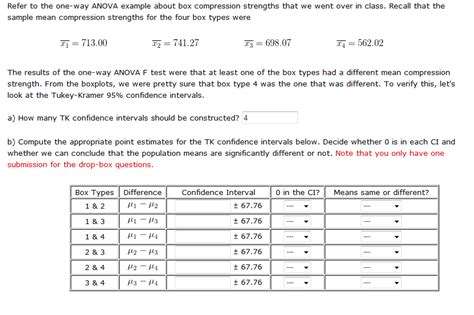 Solved Refer to the one-way ANOVA example about box | Chegg.com