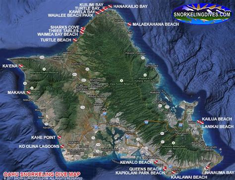 Oahu Snorkeling Map