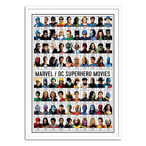 Affiche - Marvel and DC Superhero movies, par Olivier Bourdereau