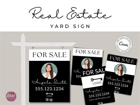 Real Estate Yard Sign Template, Real Estate Sign for Sale, for Sale Sign Realtor, Realtor Yard ...