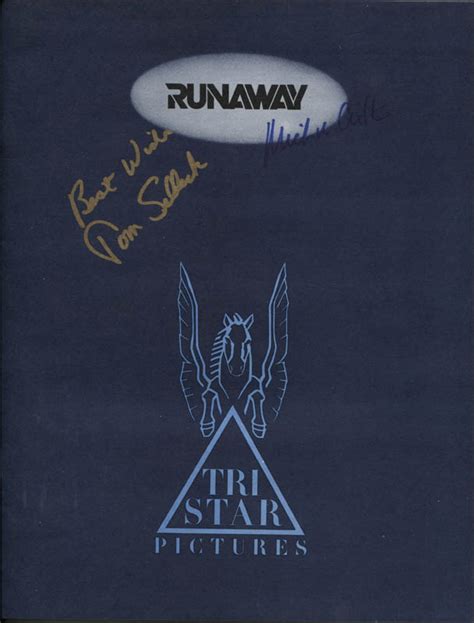 Runaway Movie Cast - Program Signed co-signed by: Michael Crichton, Tom ...