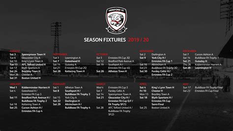 FIXTURES | Download Fixtures for Google & iCal | Hereford FC - The ...