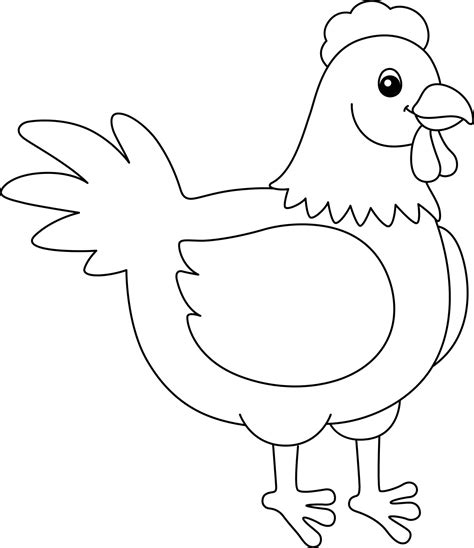 Chicken Coloring Page for Kids 5162979 Vector Art at Vecteezy