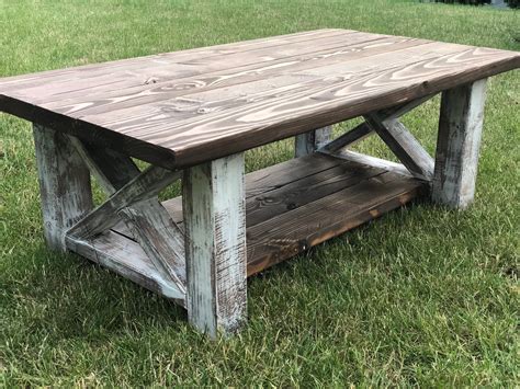 Chunky Leg Coffee Table/Coffee Table/X Coffee Table/ | Etsy Rustic Table, Farmhouse Table ...