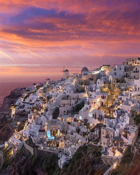 Sunset over Santorini, Greece : r/pics