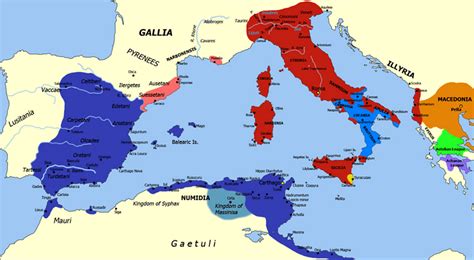 Territories During the Second Punic War (Illustration) - World History Encyclopedia