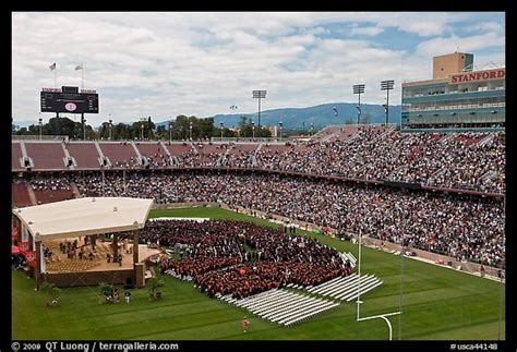 Picture/Photo: Stanford Stadium during graduation ceremony. Stanford University, California, USA