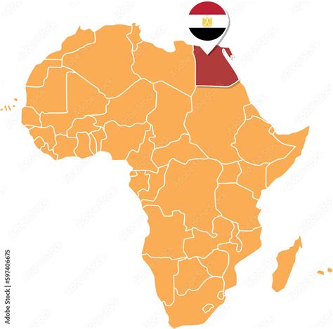 Egypt map in Africa, Egypt location and flags. Stock Illustration ...