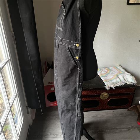 Dickies contrast stitching black overalls. Came with... - Depop