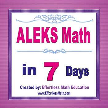 ALEKS Math Placement Assessment in 7 Days + 2 full-length ALEKS Math tests