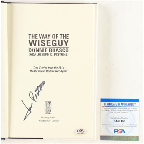 Joseph D. Pistone Signed "The Way of the Wiseguy" Hardcover Book (PSA) | Pristine Auction