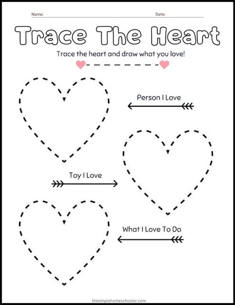 Free Heart Tracing Worksheets: Easy Print! - The Simple Homeschooler