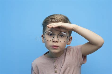 Portrait of a Cute Little Boy with Glasses Stock Photo - Image of cool ...