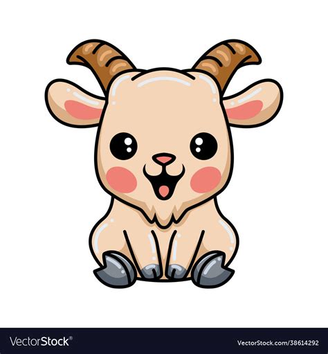 Cute Cartoon Baby Goat