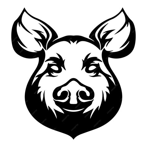 Premium Vector | Black pigs silhouette