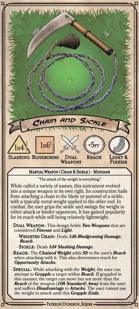 [OC][Art] Weapon: Chain & Sickle by Dungeon Scribe : r/DnD