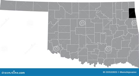 Location Map of the Delaware County of Oklahoma, USA Stock Vector ...