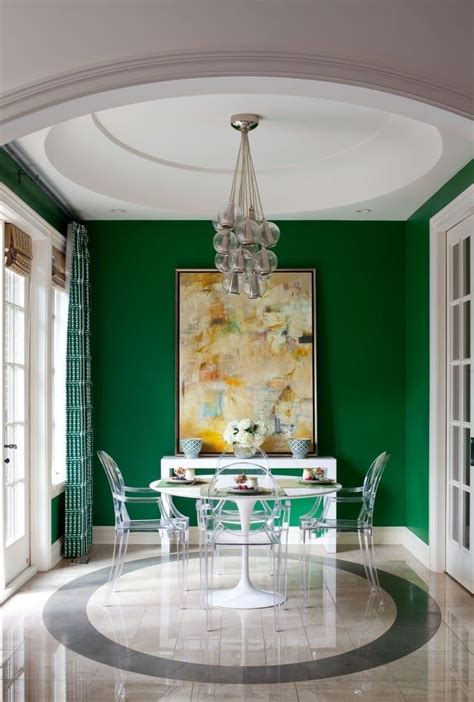 19 Seriously Stylish Rooms That Rock The Color Green Contemporary Dining Room, Modern Dining ...