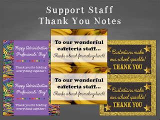 Classroom Freebies: Support Staff Thank You Notes