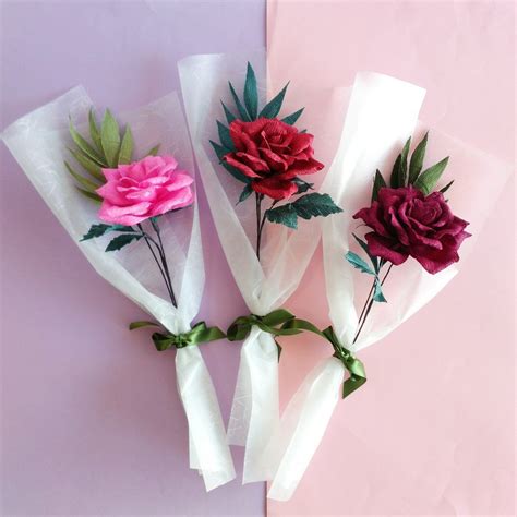 Single Rose Bouquet Diy Rose Bouquet, Single Flower Bouquet, Flowers Bouquet Gift, Bouquet Wrap ...