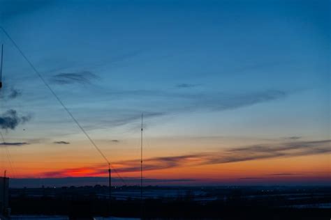 Premium Photo | View of winter sunset over snowed field