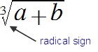 Radical sign or symbol - math word definition - Math Open Reference