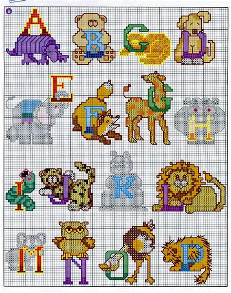 Cute Animal alphabet 1 Cross Stitch Boards, Cross Stitch Letters, Cross Stitch Baby, Baby ...