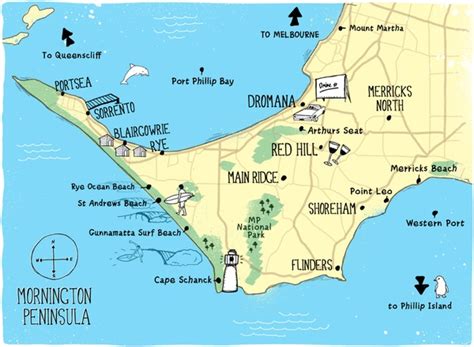 Mornington Peninsula Map, Victoria - Adam Turnbull | Australian travel, Australia travel ...