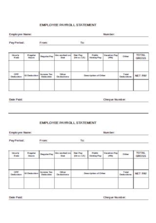 21+ SAMPLE Payroll Statements in PDF | MS Word | Excel