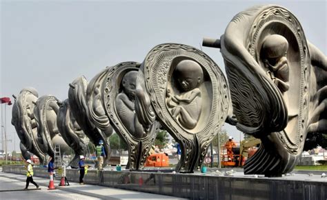 Giant Damien Hirst uterus sculptures catch eye at Qatar hospital - Art ...