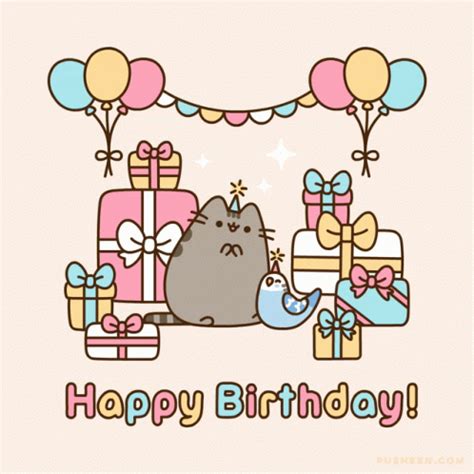 Happy Birthday Pusheen Cat GIF - Happy Birthday Pusheen Cat Cute ...