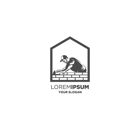 Premium Vector | Bricklayer home builder logo | Logotipo, Logo nasa ...