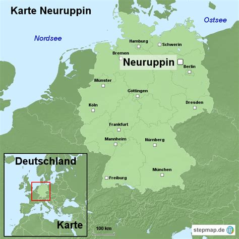 Karte Neuruppin von ortslagekarte - Landkarte für Deutschland