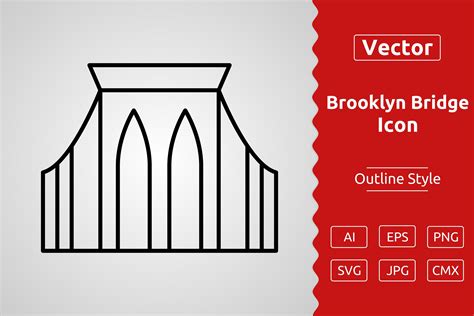 Vector Brooklyn Bridge Outline Icon Graphic by Muhammad Atiq · Creative Fabrica