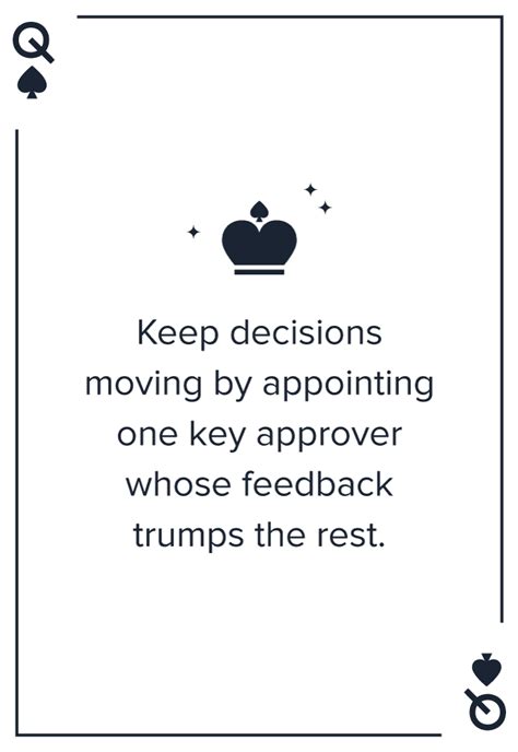 a quote with the words keep decisions moving by approving one key ...