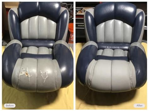 Damaged boat seats restored and ready for the water! | Boat upholstery, Marine upholstery, Boat ...