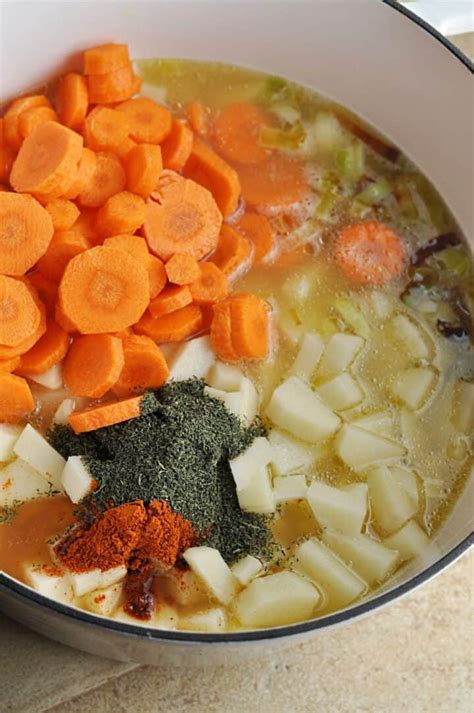 Potato Carrot Leek Soup (quick & hearty) - Savory With Soul