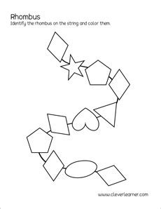 Free rhombus shape activity sheets for preschool children