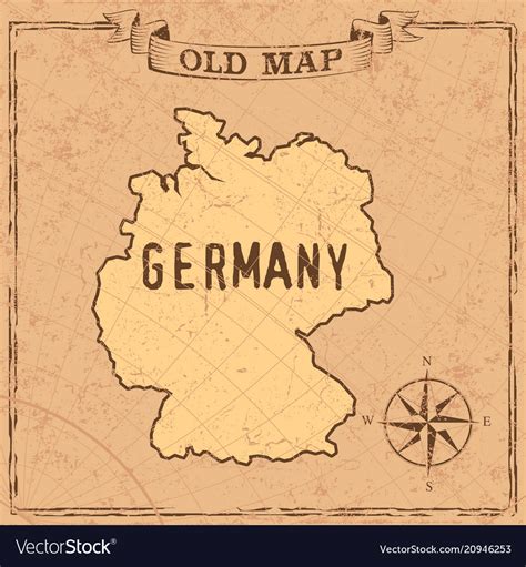 Old style germany map Royalty Free Vector Image