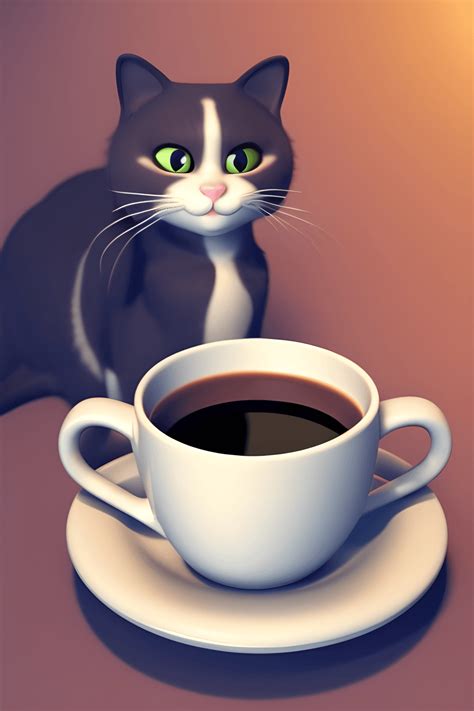 Cat in a Coffee Cup Graphic · Creative Fabrica