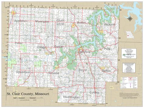 St. Clair County Missouri 2021 Wall Map | Mapping Solutions