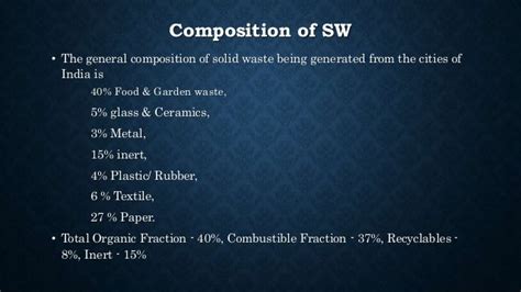 Solid waste composition