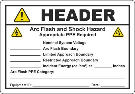 Printable Arc Flash Labels