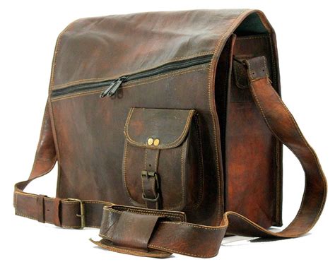 Men's Satchel Genuine Best Vintage Brown Leather Messenger Shoulder Laptop Bag - Bags