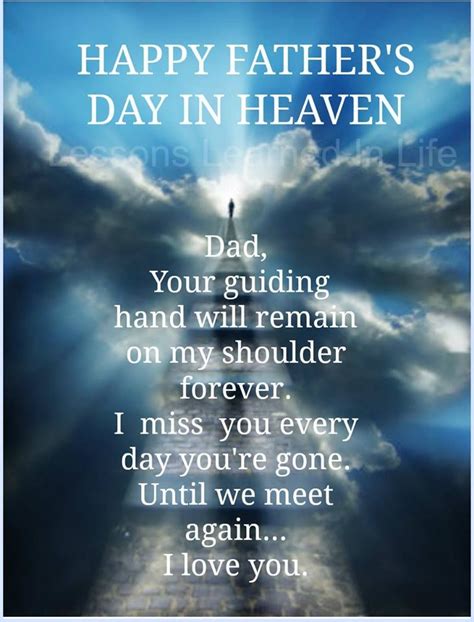 the message for father's day in heaven is displayed on an instagramture