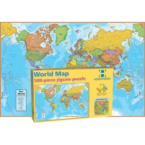 The Teachers' Lounge® | World Map Jigsaw Puzzle, 500 Pieces